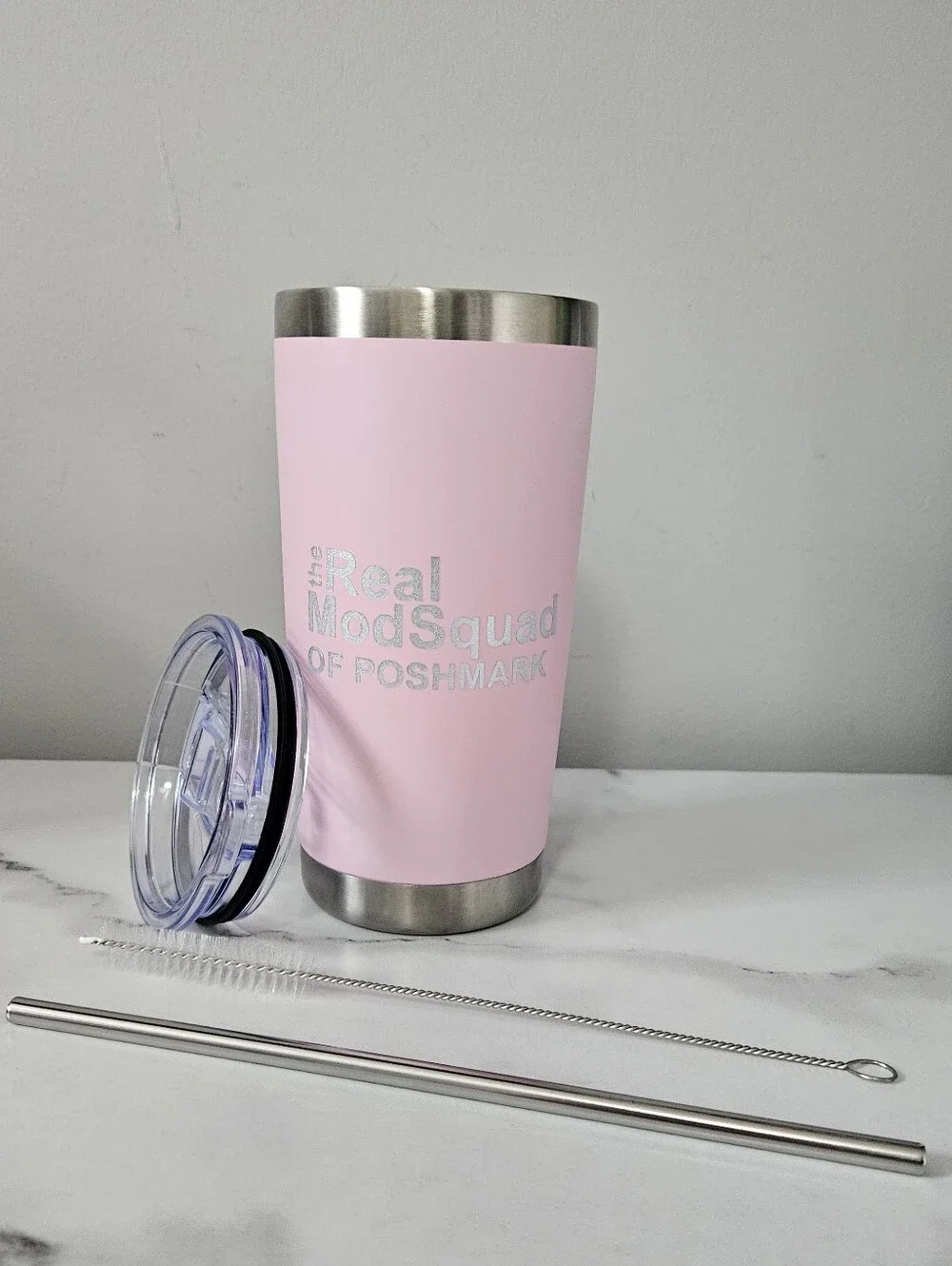 "The Real ModSquad Of Poshmark" 20oz Tumbler w/ Lid & Straw- Pick 1 - Picture 3 of 12